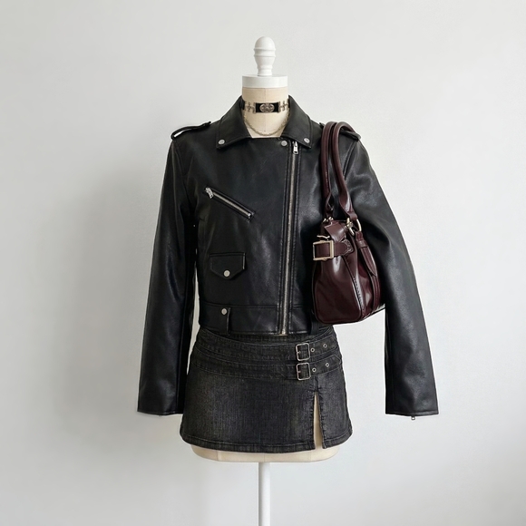 H&M Jackets & Blazers - H&M Faux Leather Biker Jacket